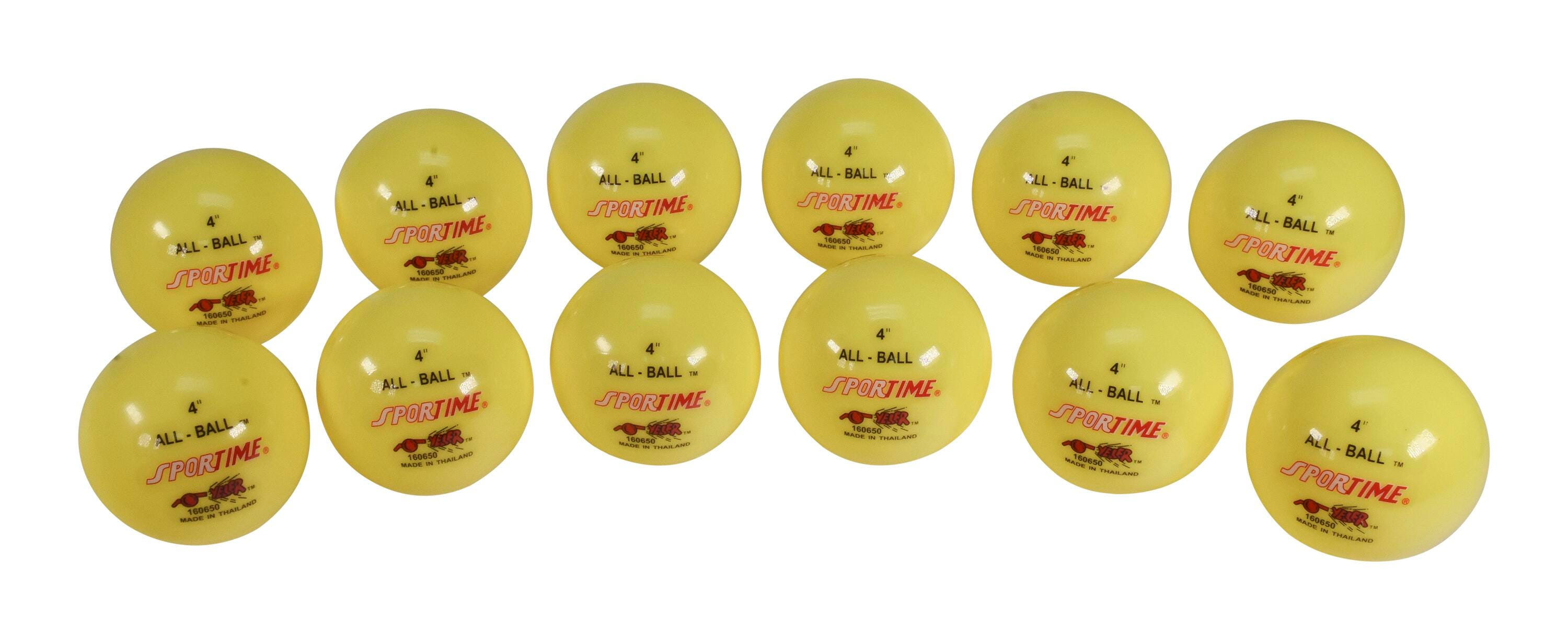 BALL INFLATABLE ALL BALL 4 INCH YELLOW PACK OF 12