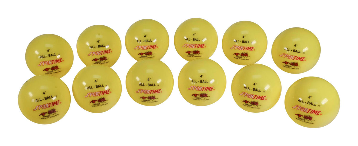 BALL INFLATABLE ALL BALL 4 INCH YELLOW PACK OF 12