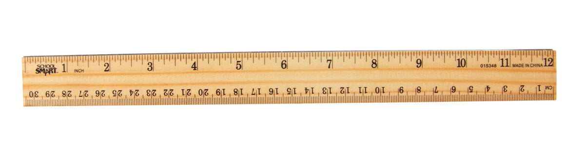 RULER WOOD METAL EDGE W/GROOVE 12 IN SCHOOL SMART