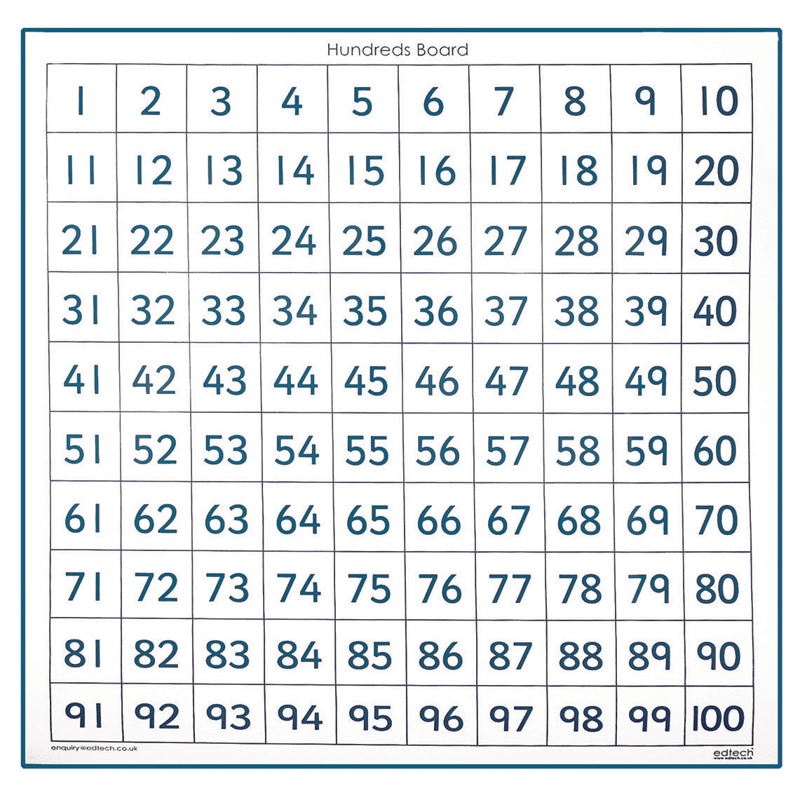 Number Board 1-100/Plain 1 Metre