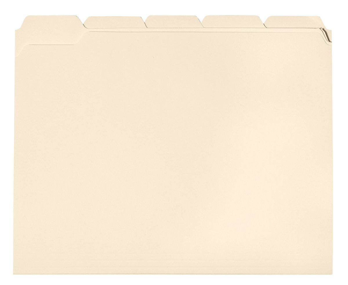 FILE FOLDER SCHOOL SMART LETTER 1/5 CUT MANILA PK OF 100