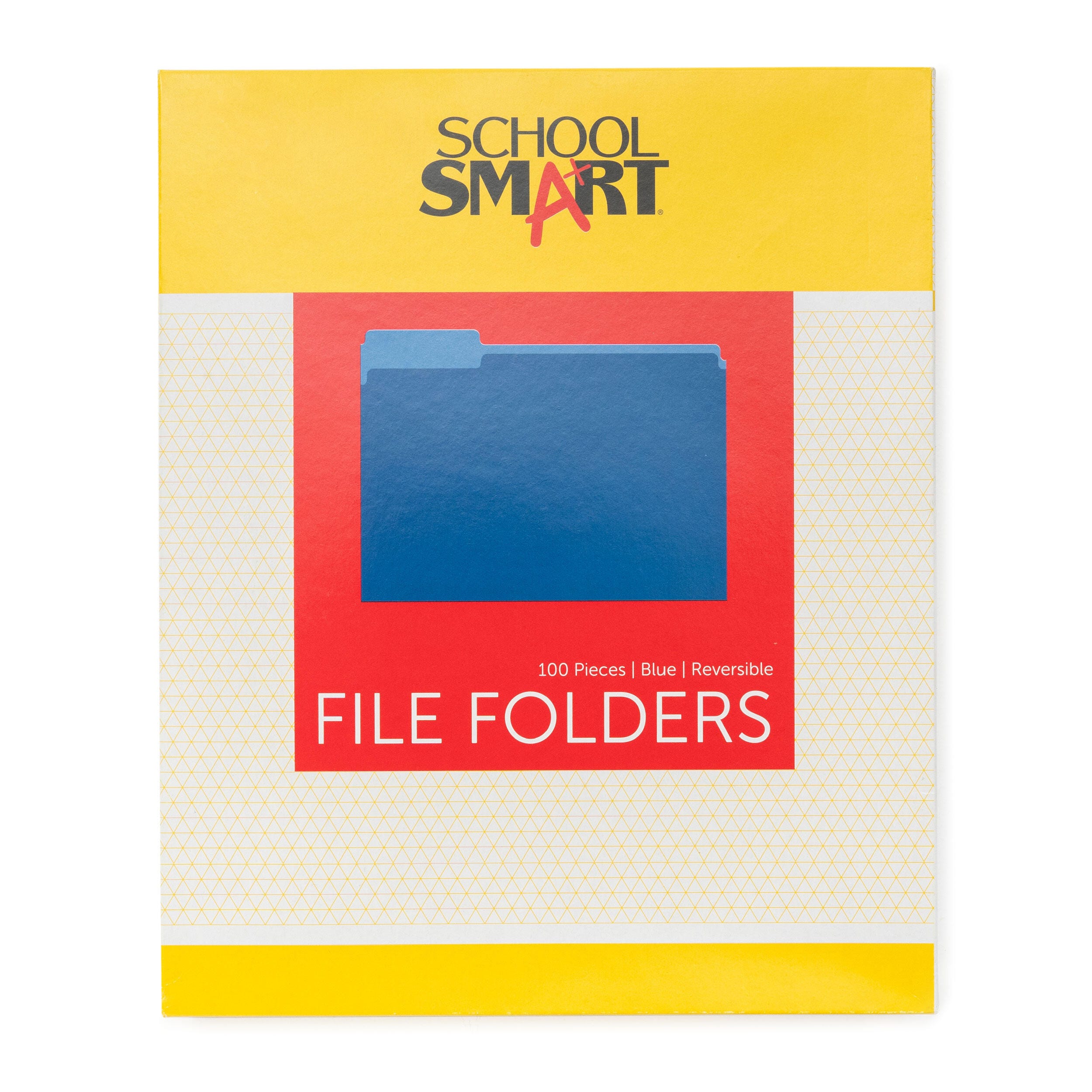 FILE FOLDER REVERSIBLE SCHOOL SMART LETTER 1/3 CUT BLUE PK OF 100