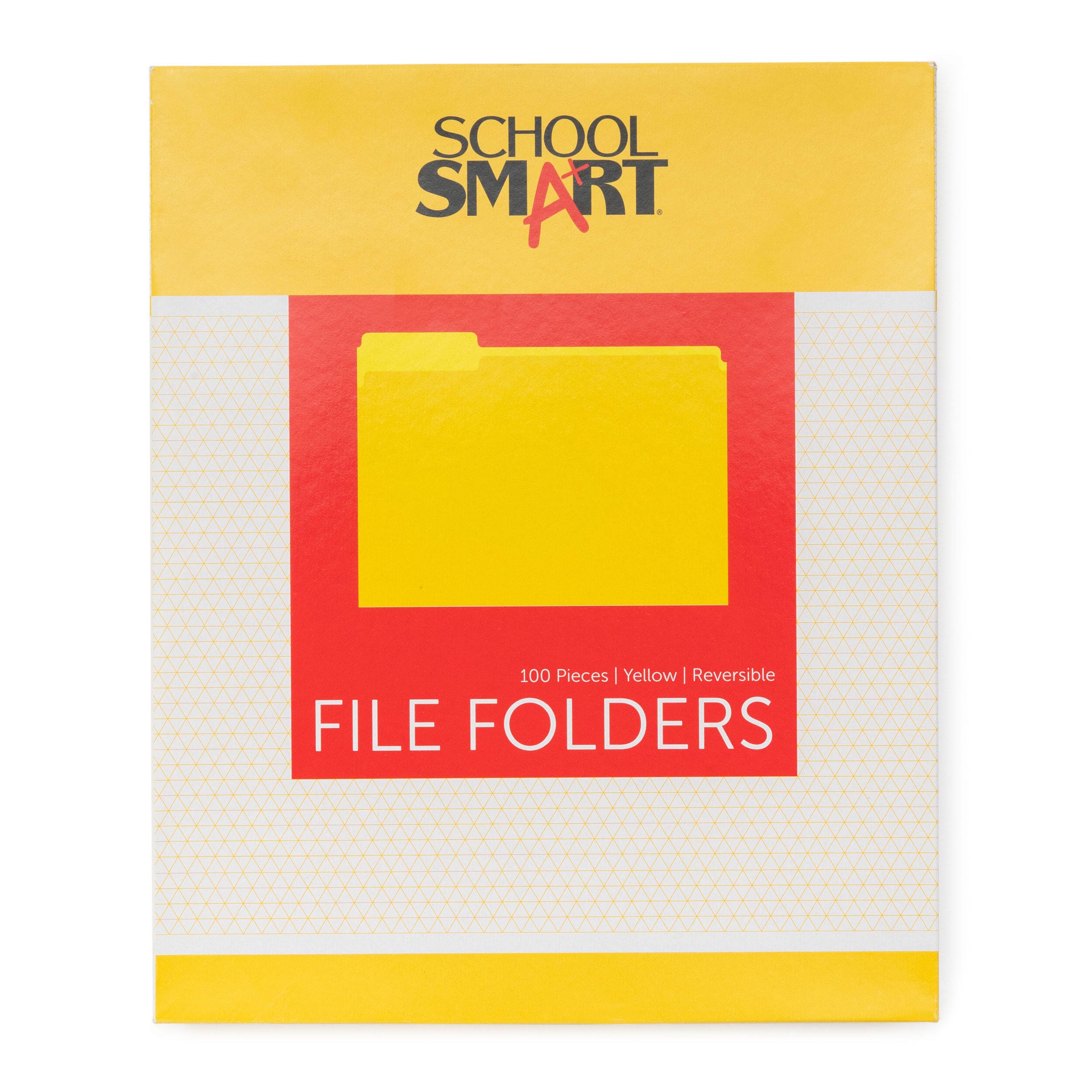 FILE FOLDER REVERSIBLE SCHOOL SMART LETTER 1/3 CUT YELLOW PK OF 100