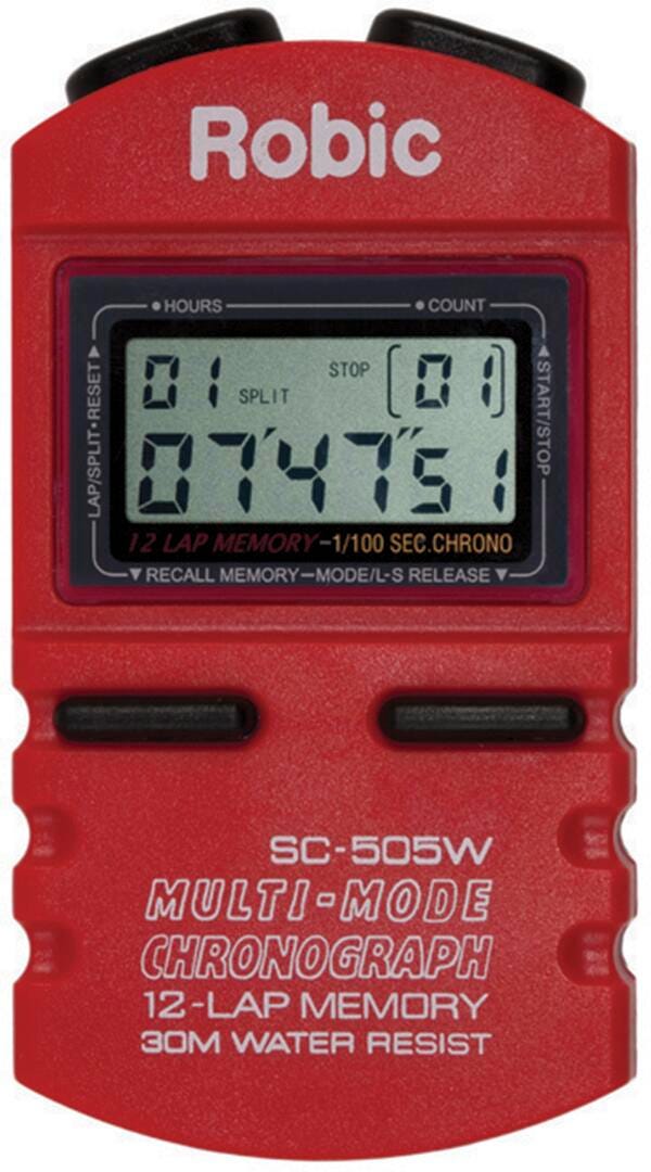 STOPWATCH ROBIC SC-505W MEMORY TIMER RED