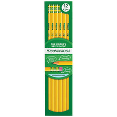 UNSHARPENED TICONDEROGA NO 2 YELLOW PENCIL PACK OF 12