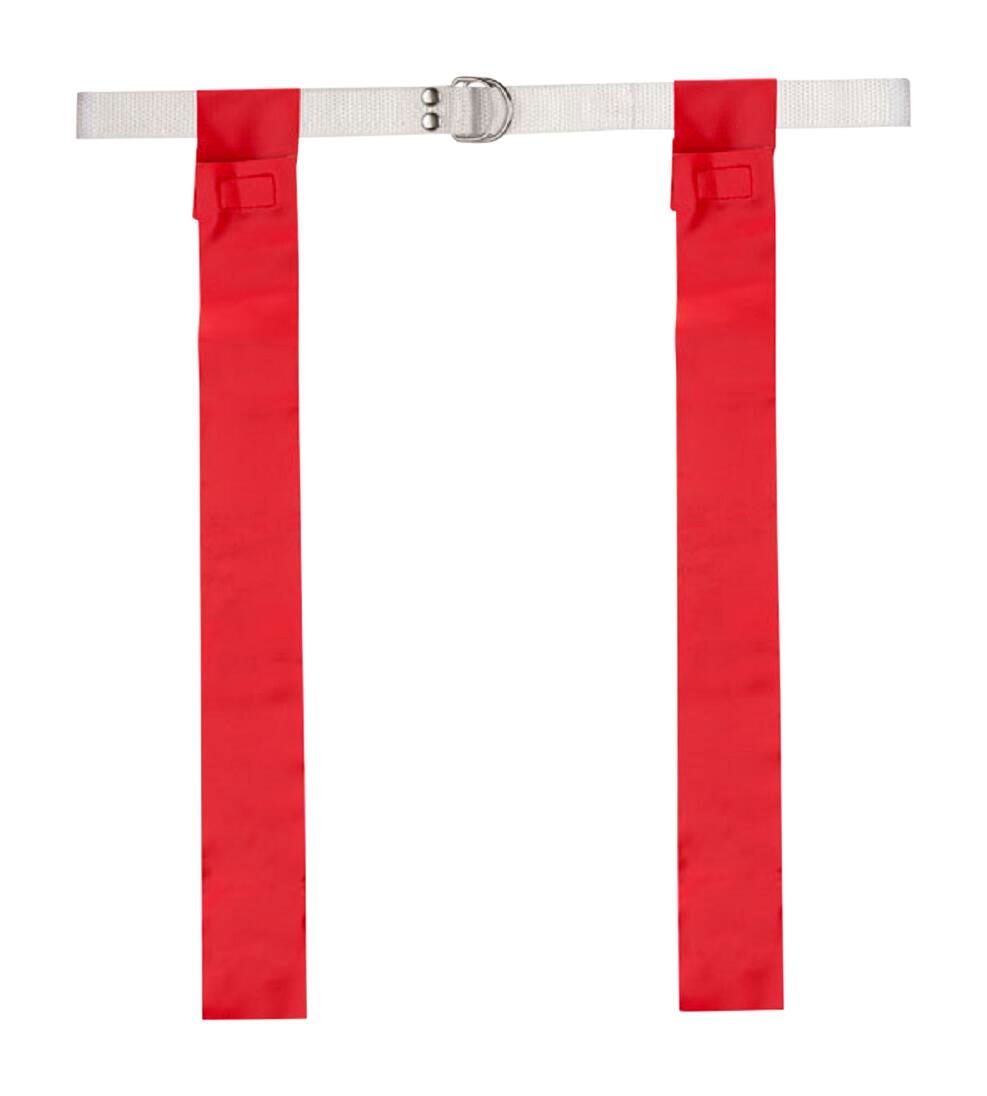 FLAG FOOTBALL BELT - WITH FLAG - UNIVERSAL - RED - SET OF 12