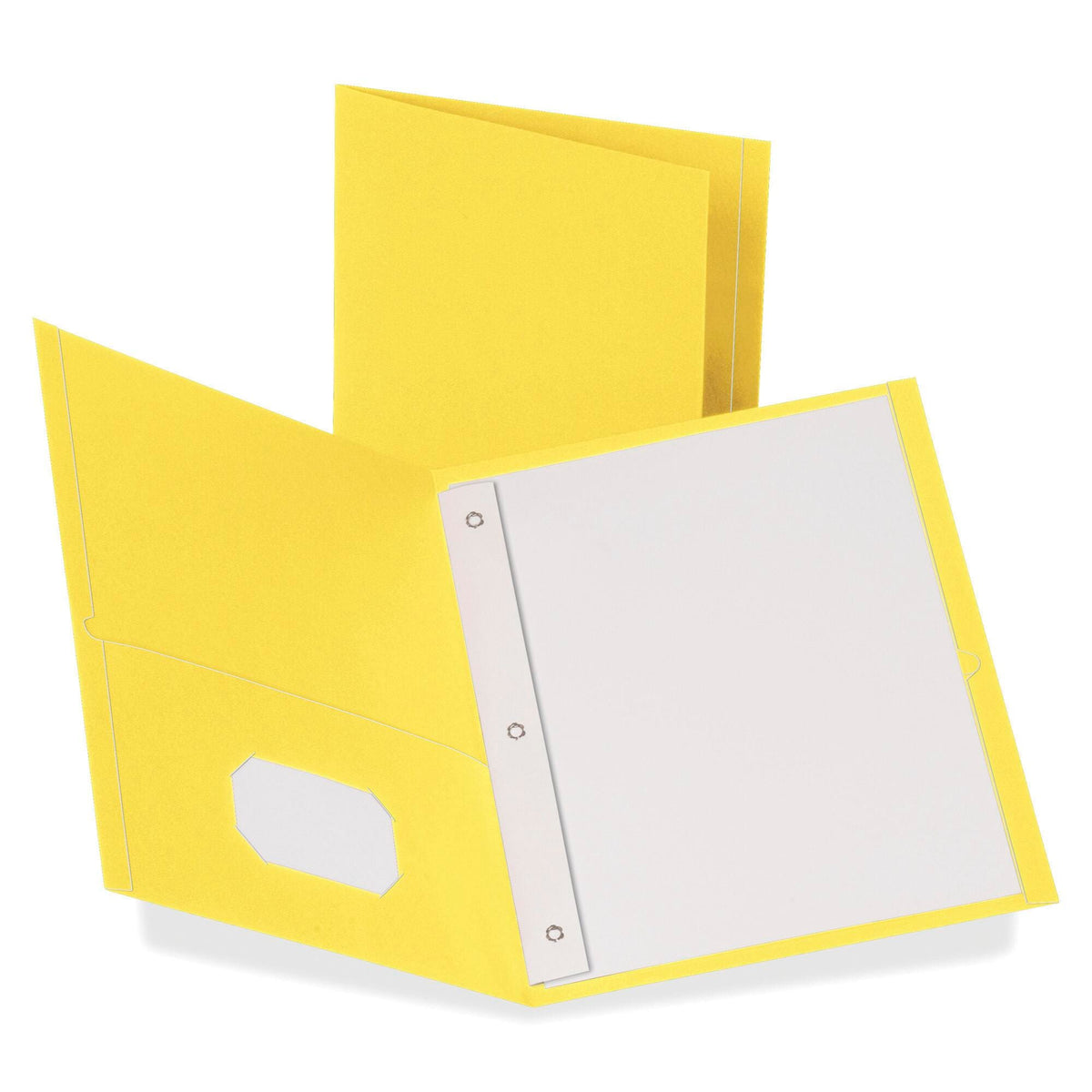 FOLDER 2-POCKET W/FASTENERS YELLOW PACK OF 25