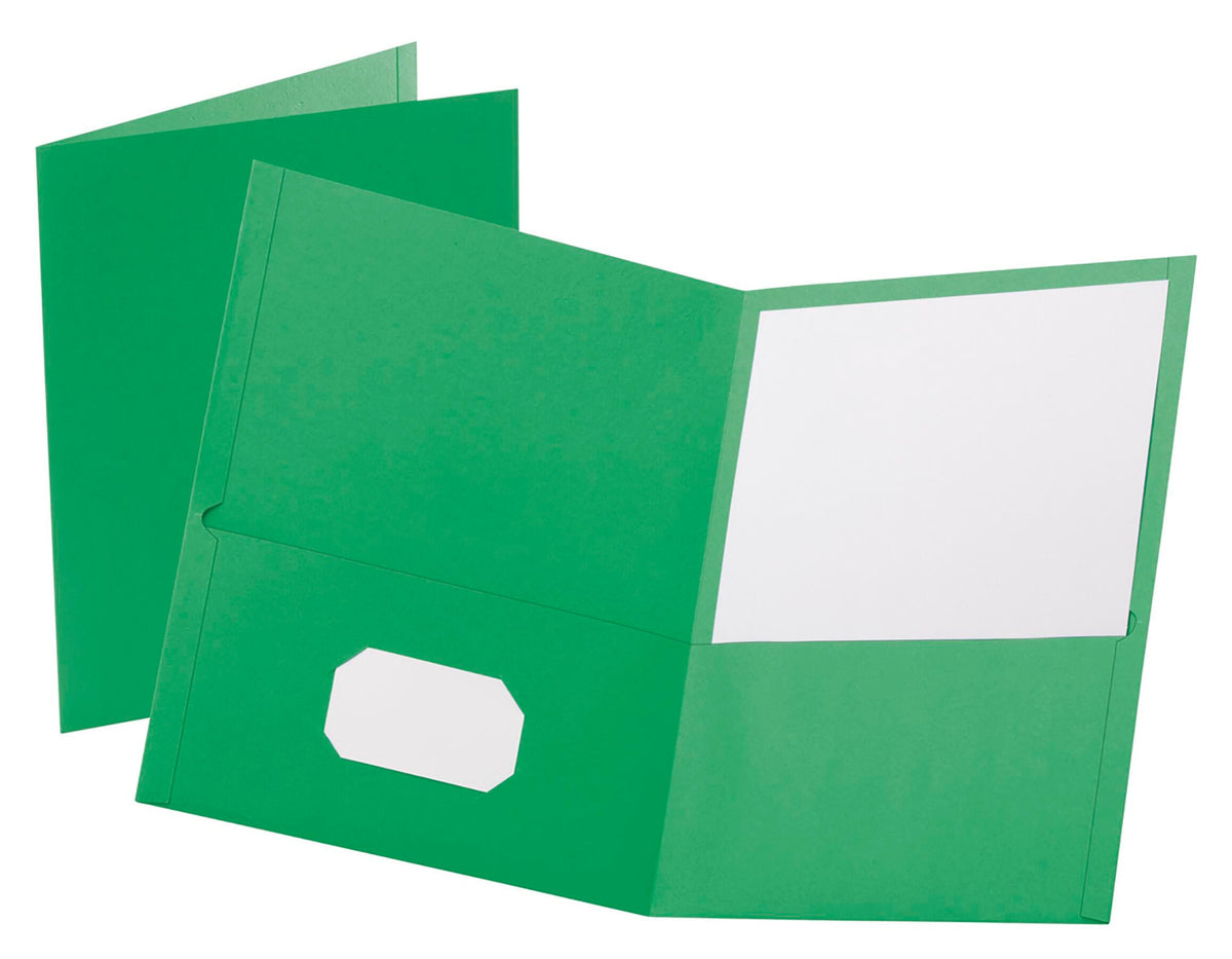 FOLDER 2-POCKET 100 SHT CAP GREEN PACK OF 25 OXF57503EE