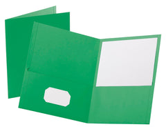 FOLDER 2-POCKET 100 SHT CAP GREEN PACK OF 25 OXF57503EE