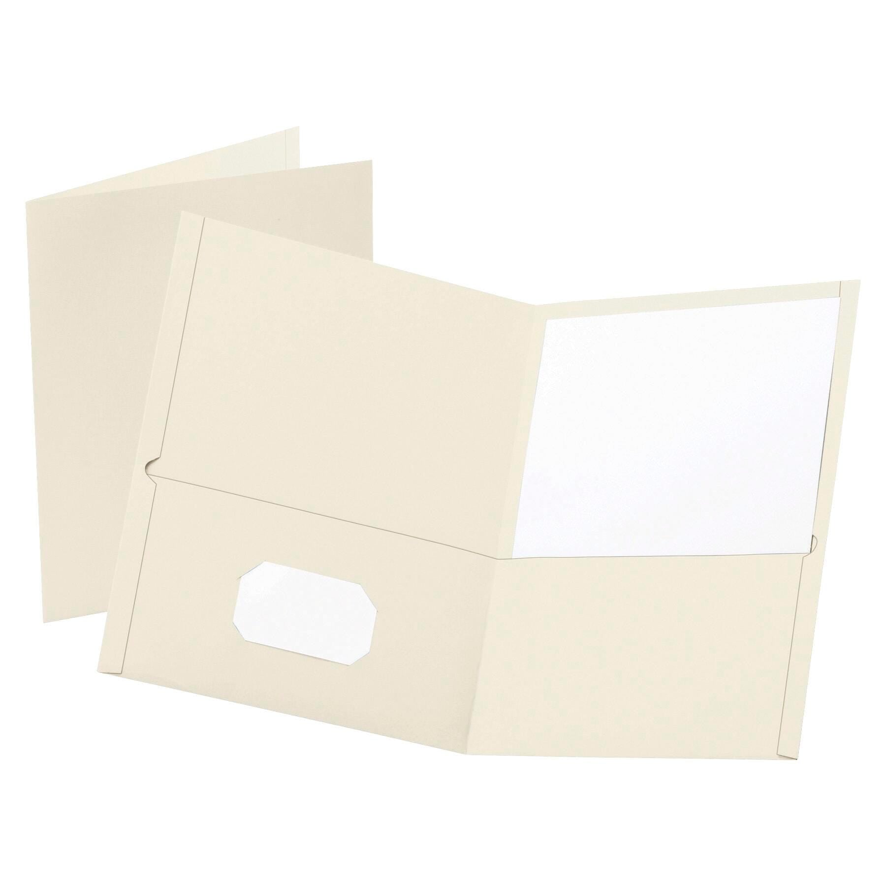 FOLDER 2-POCKET 100 SHT CAP WHITE PACK OF 25 OXF57504EE