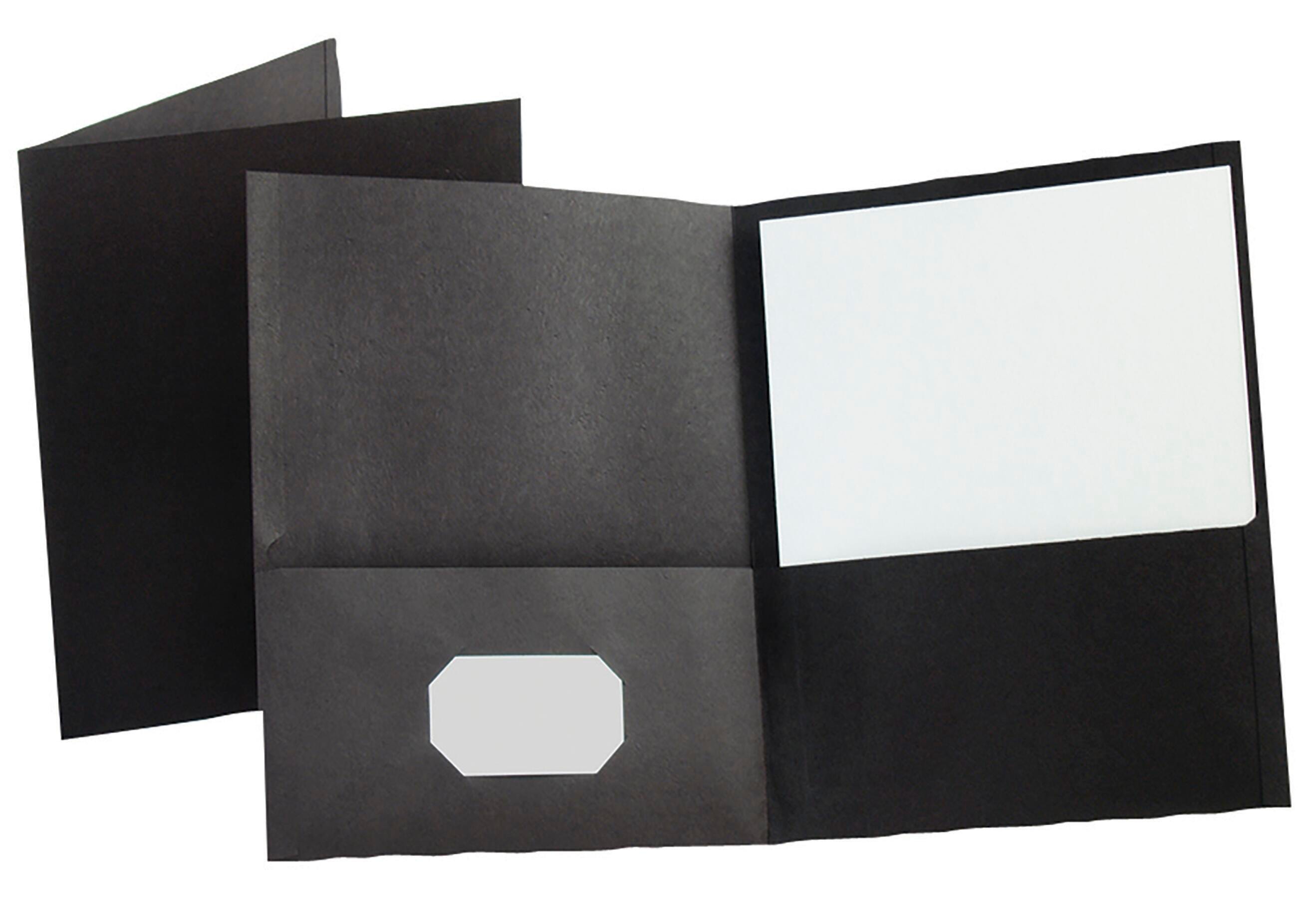 FOLDER 2-POCKET 100 SHT CAP BLACK PACK OF 25 OXF57506EE