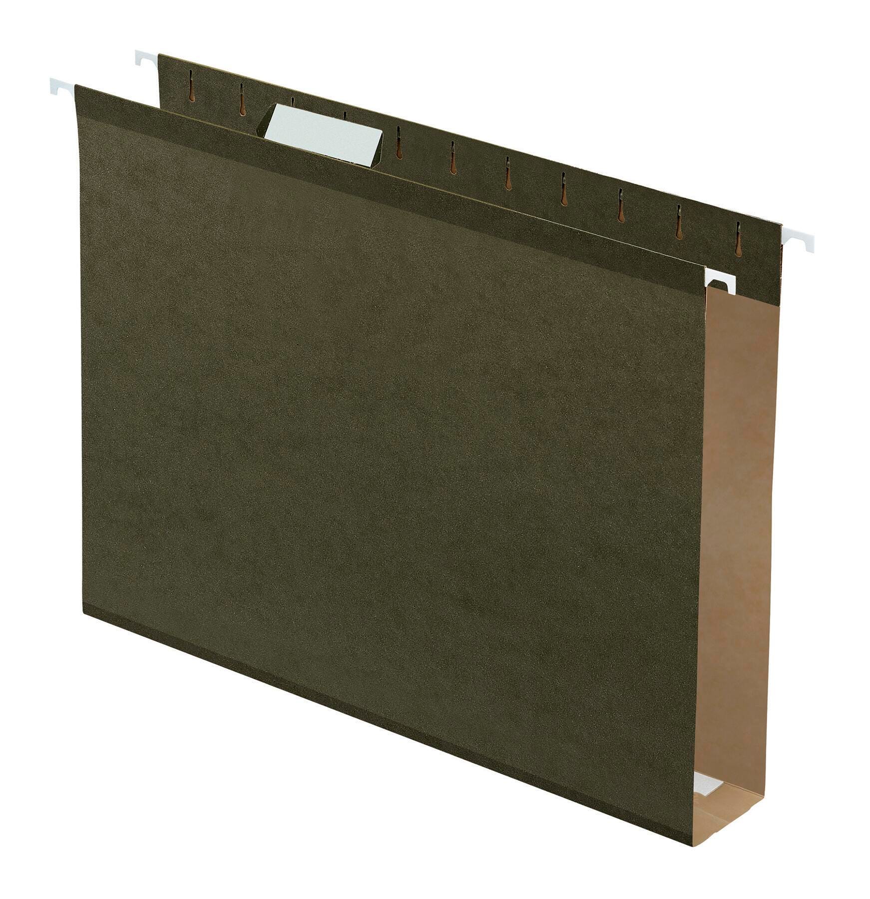 FOLDER FILE HANGING 2 IN EXPAND LTR 1/5 CUT GREEN PK OF 25