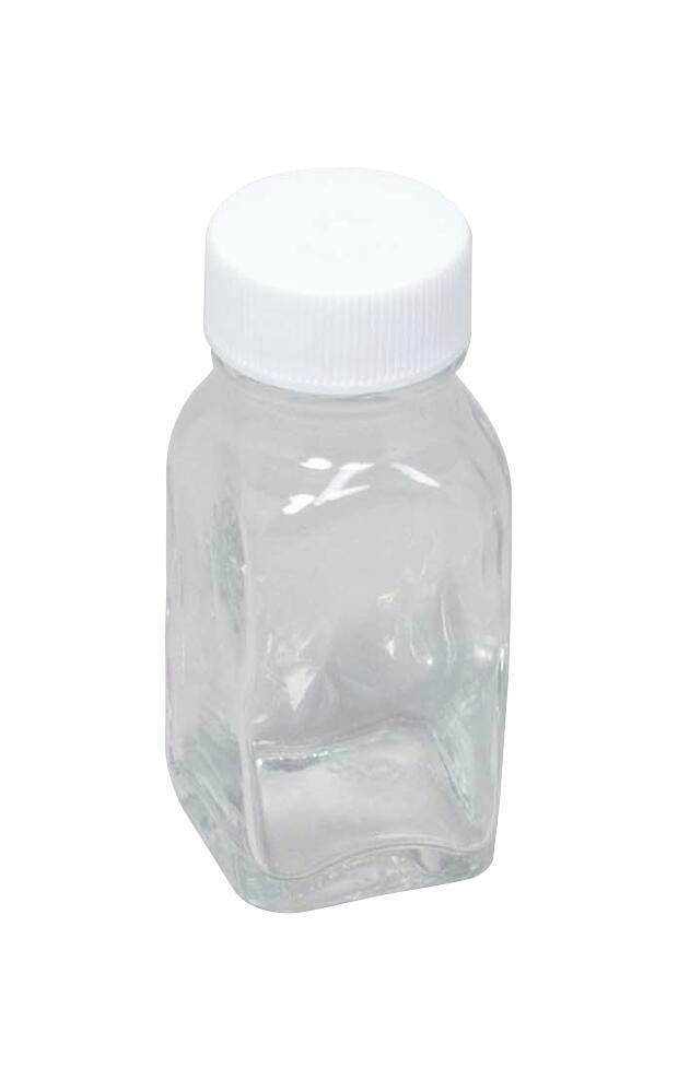 BOTTLE GLASS SQ 1 OZ.W/CAP