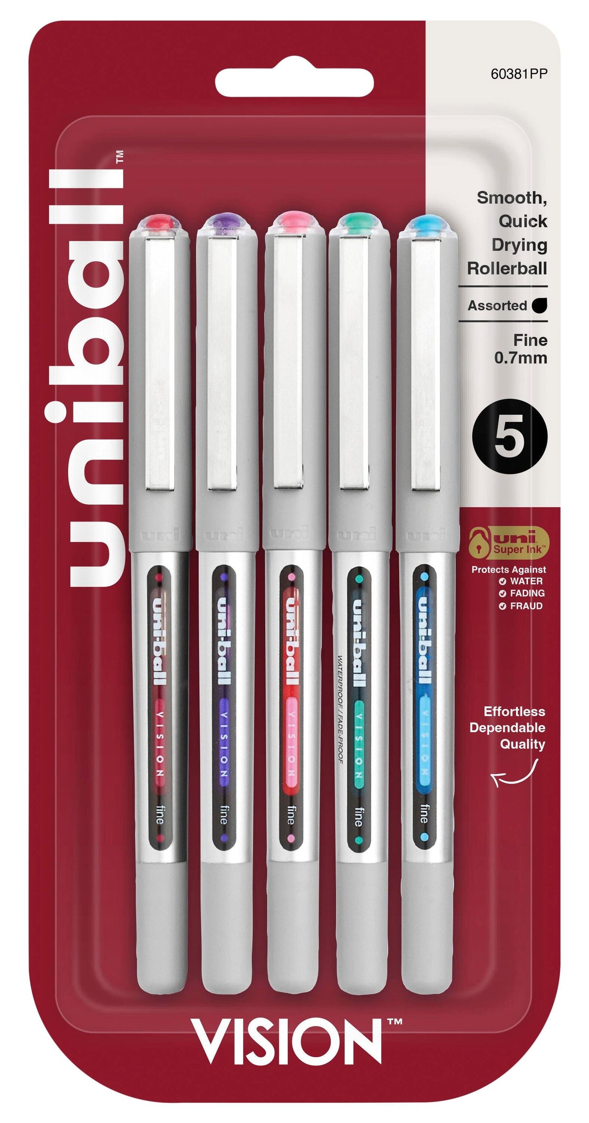 PACK PEN UNI ASSORTED SET OF 5