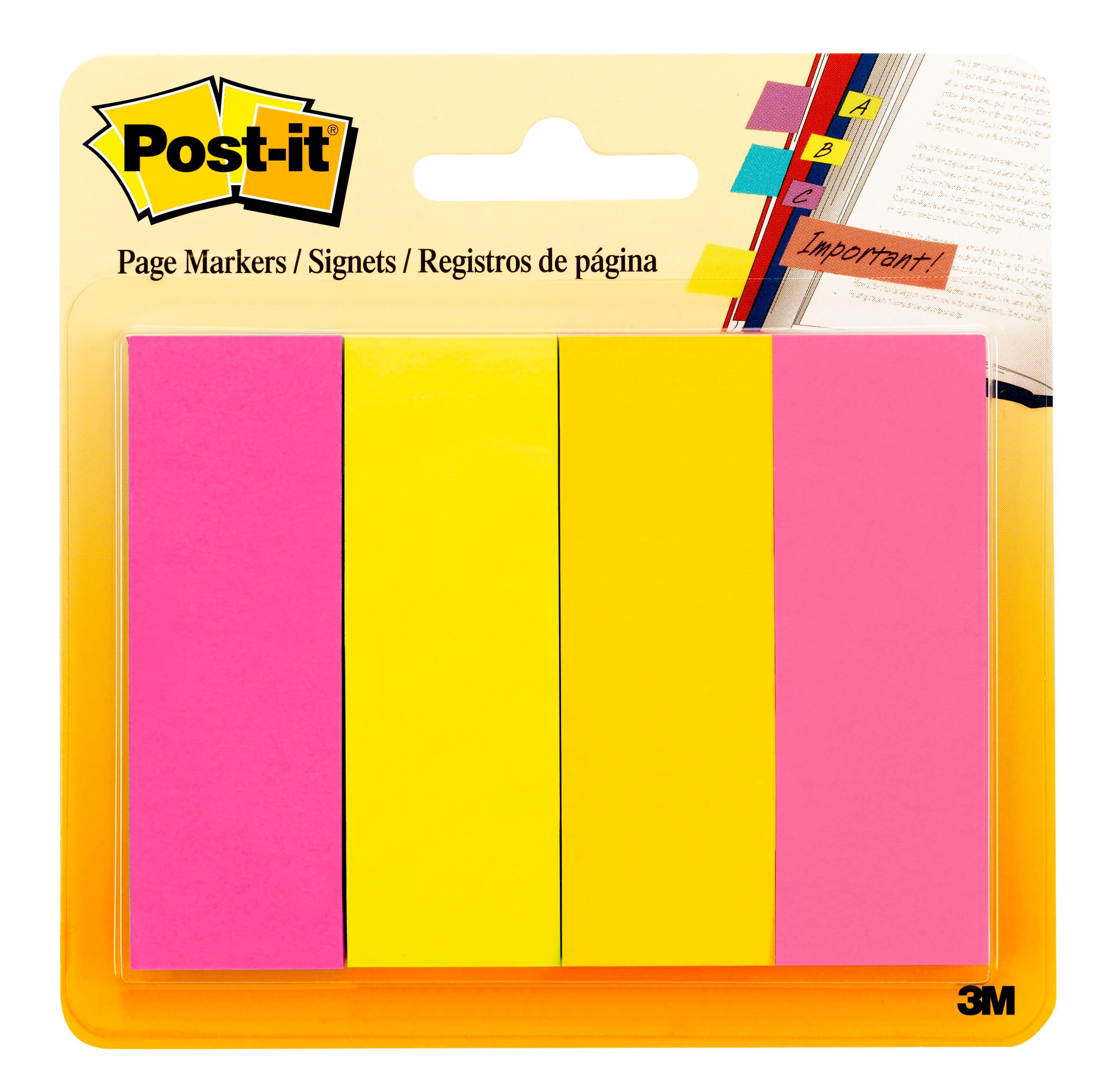 POST-IT PAGE MARKERS 1X3 ASST ULTRA PACK OF 4