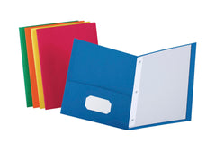 FOLDER 2-POCKET W/FASTENERS ASSORTED PACK OF 25