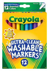MARKERS ULTRA CLN WASH CRAYOLA FINELINE ASST CLASSIC SET OF 12
