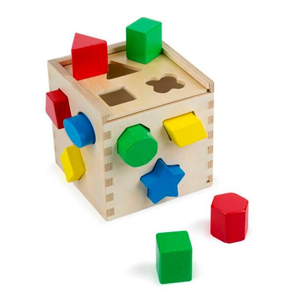 CUBE WOOD SHAPE SORTING - SET OF 13
