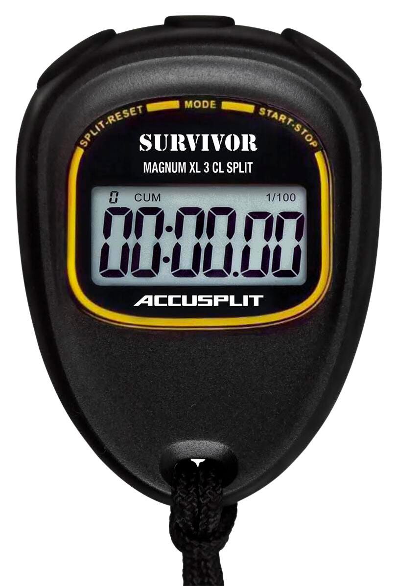 STOPWATCH - ACCUSPLIT SURVIVOR S3CL DEDICATED CUMULATIVE/LAP SPLIT WITH MAGNUM XL DISPLAY