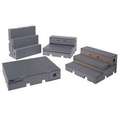 Wenger flipFORMS flexible classroom seating and staging - grey top/grey base