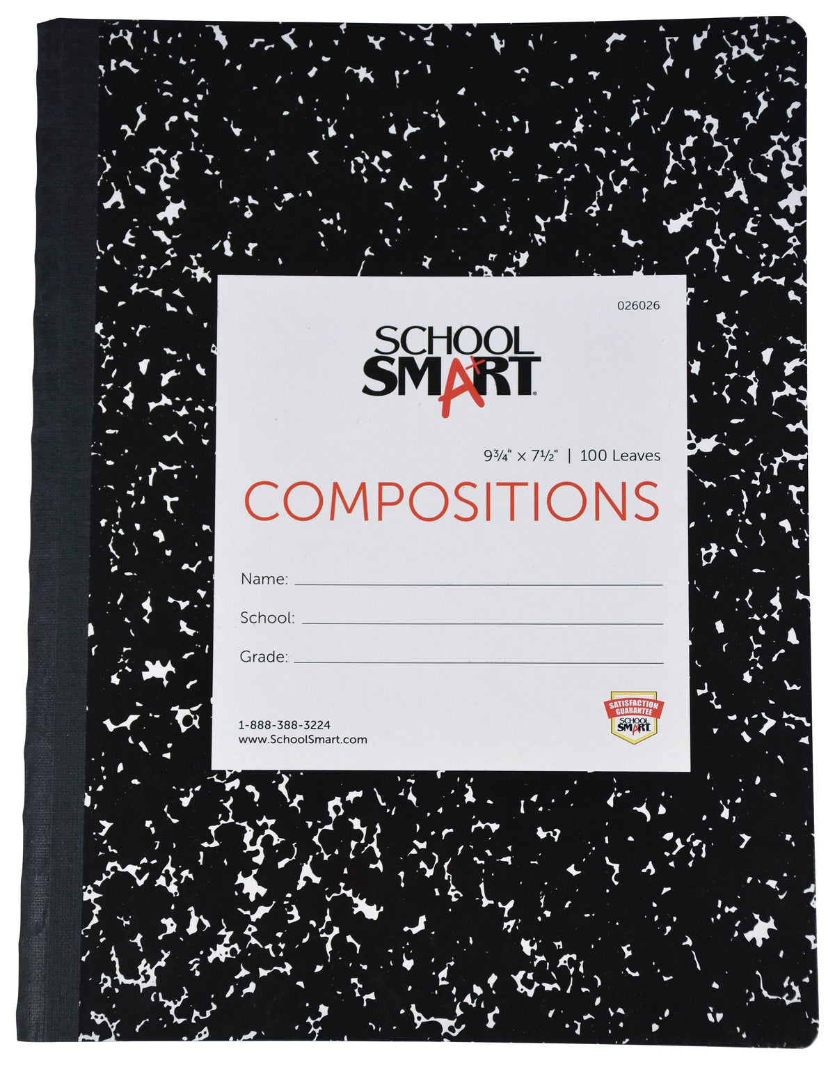 PAPER COMP BOOK SEMI 9.75X7.5 RULED SCHOOL SMART 100 SHTS