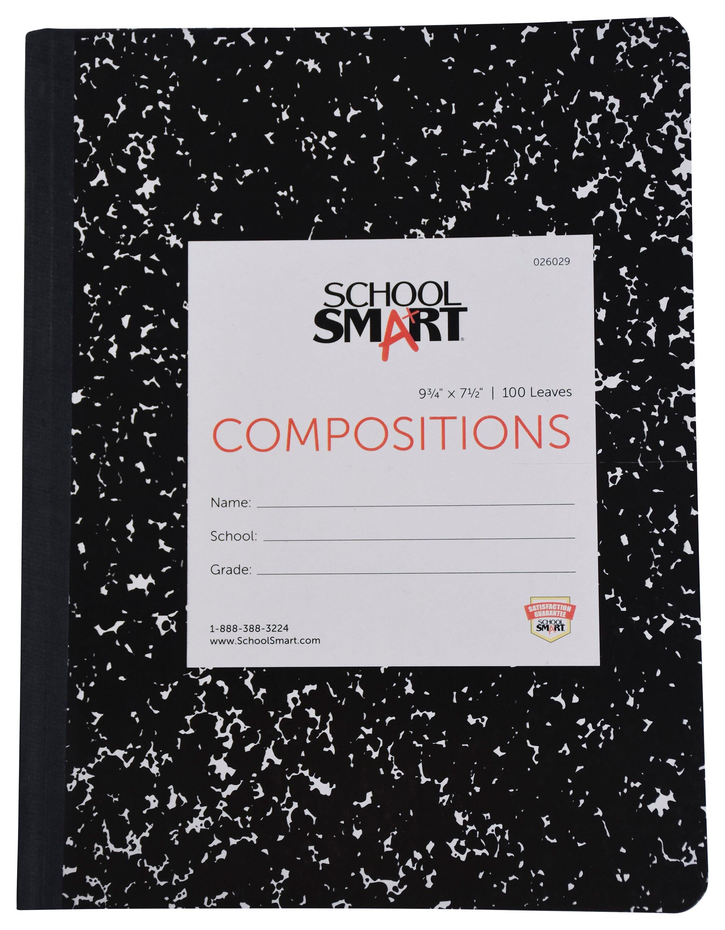 PAPER COMP BOOK HARD 9.75X7.5 INCH RULED SCHOOL SMART 100 SHTS