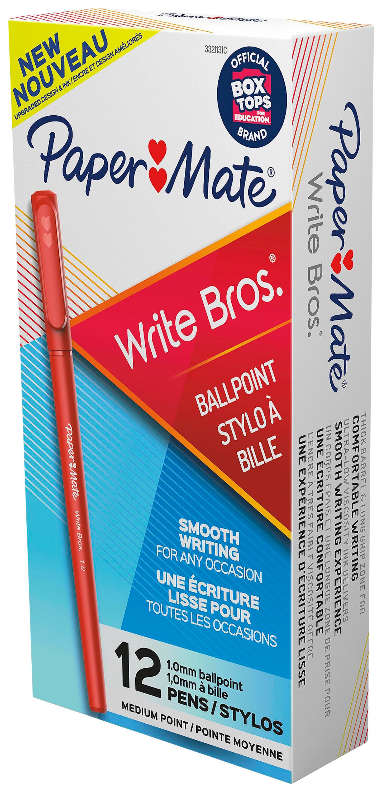 PEN BALLPOINT WRITE BROS. STICK MEDIUM RED PACK OF 12