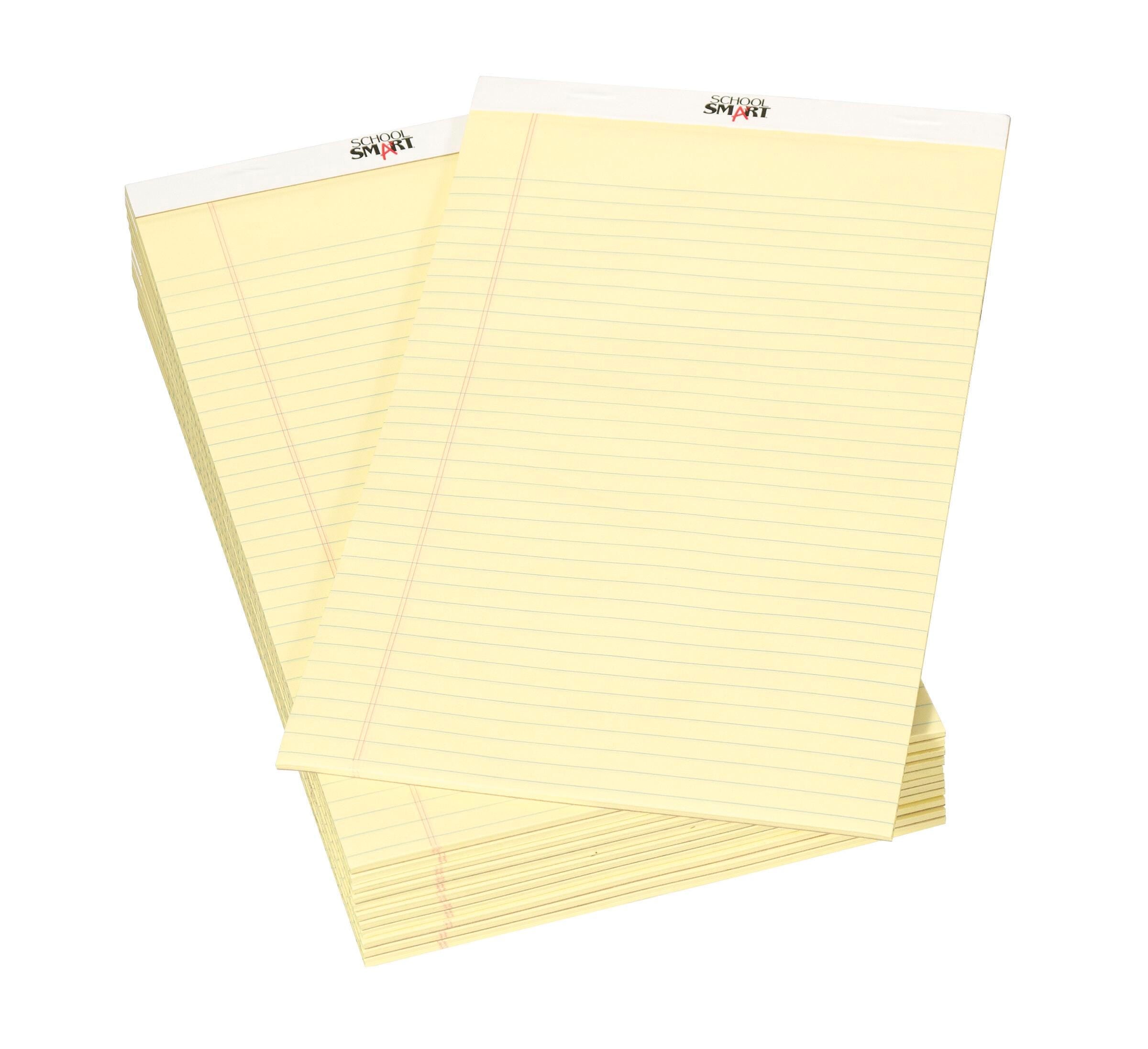 PAPER LEGAL PADS 8.5X14 YELLOW 50 SHTS PK OF 12 SCHOOL SMART