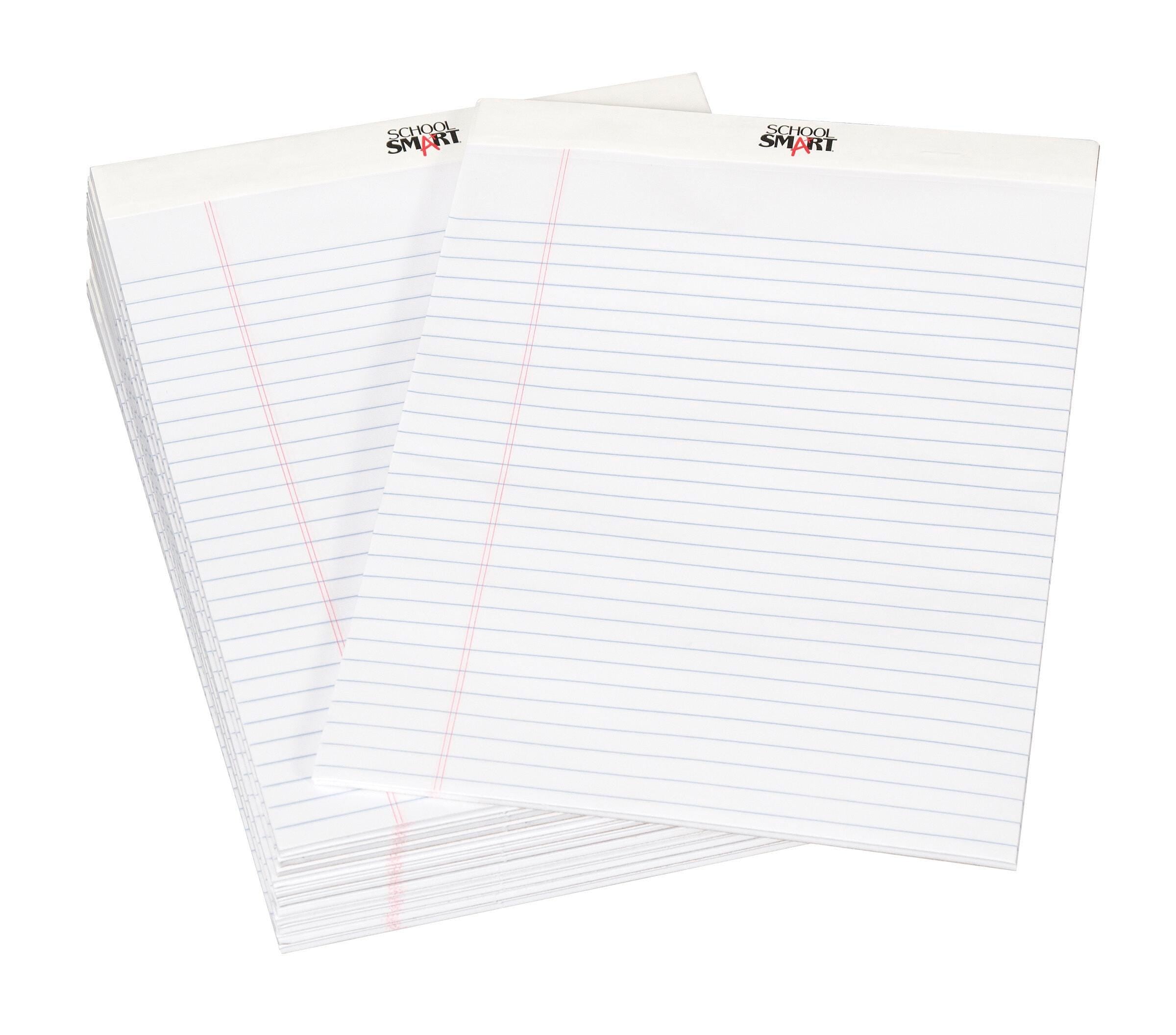 PAPER LEGAL PADS 8.5X11.75 WHITE 50 SHTS PK OF 12 SCHOOL SMART