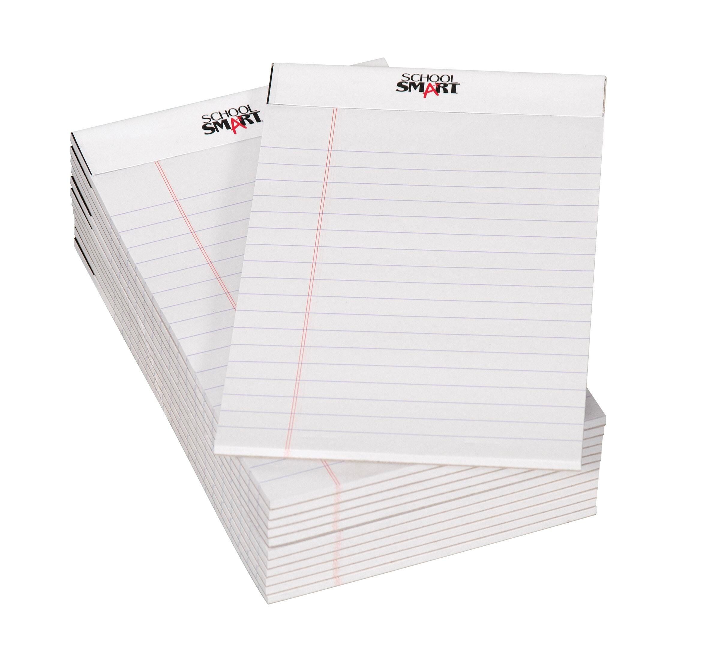 PAPER LEGAL PADS 5X8 WHITE 50 SHTS PK OF 12 SCHOOL SMART