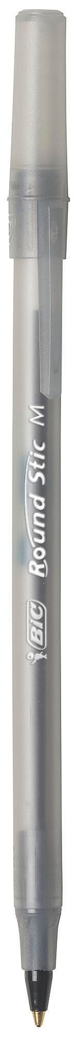 PEN BLK BALLPNT RND STICK MED 1.0MM PACK OF 12