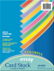 CARD STOCK 8.5X11 COLORFUL ASST PK OF 100