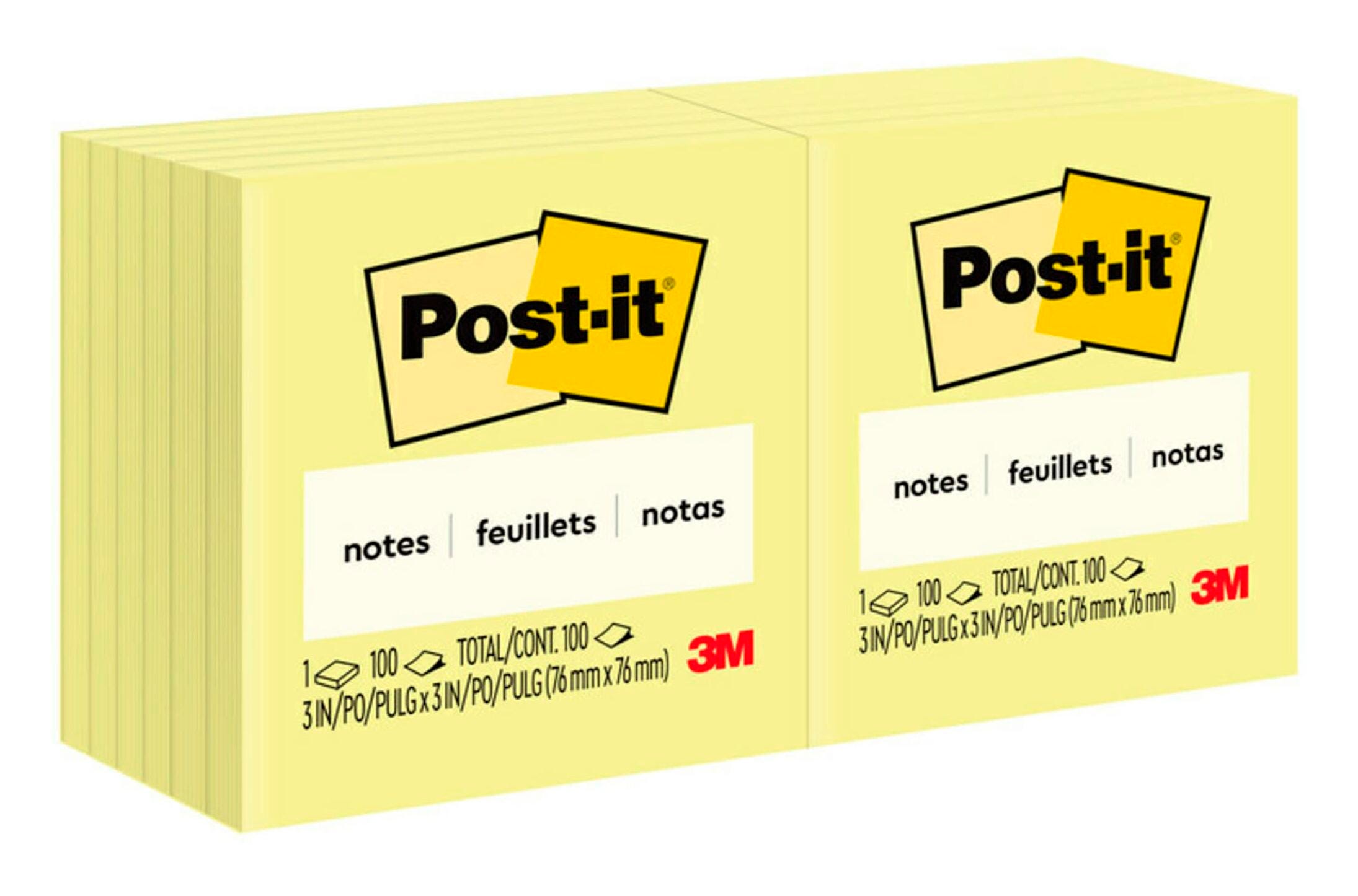 POST-IT NOTES 3X3 CANARY YELLOW PACK OF 12