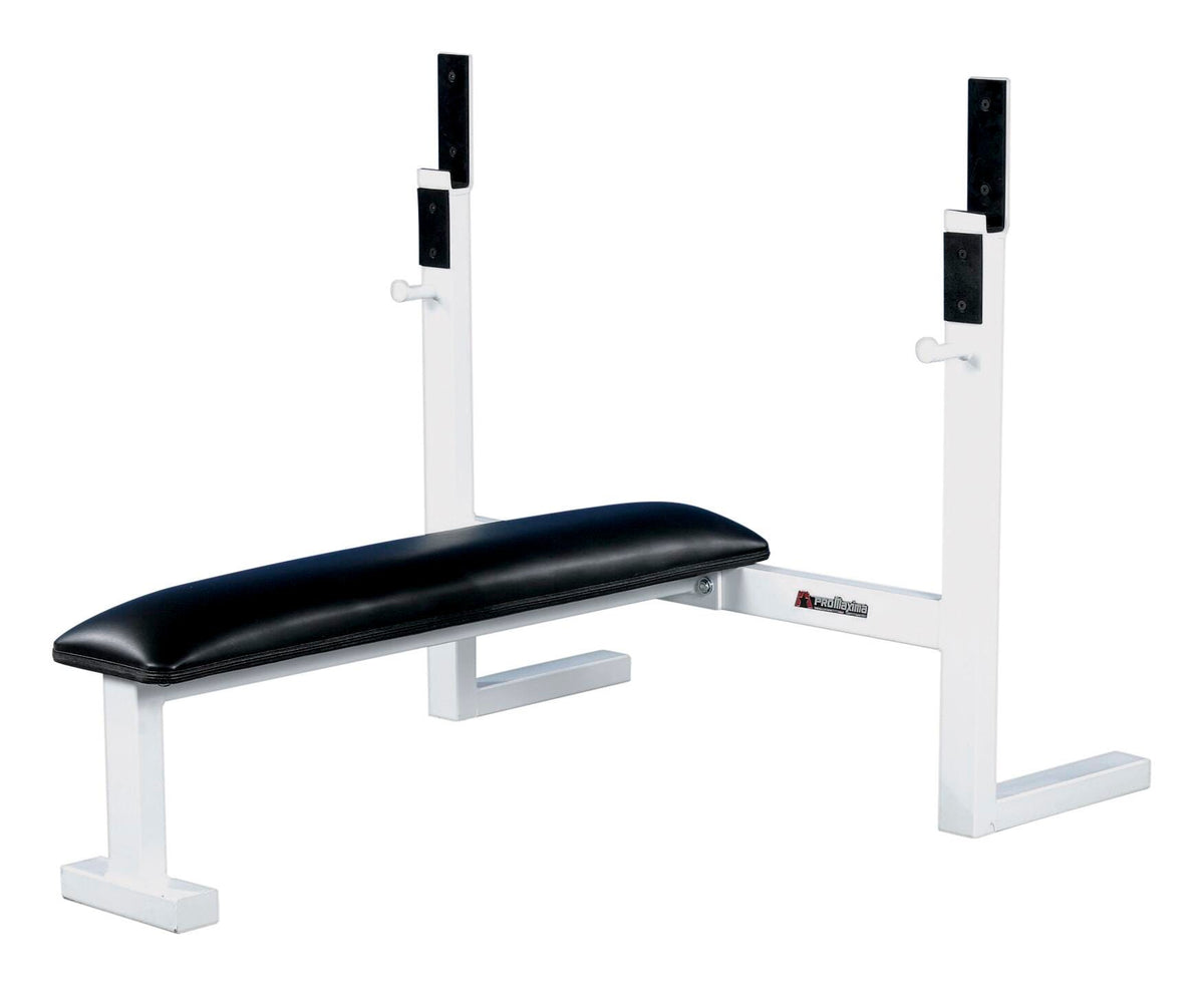 EQUIPMENT PRO OLYMPIC BENCH WHT FRAME/BLK FABRIC