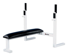 EQUIPMENT PRO OLYMPIC BENCH WHT FRAME/BLK FABRIC
