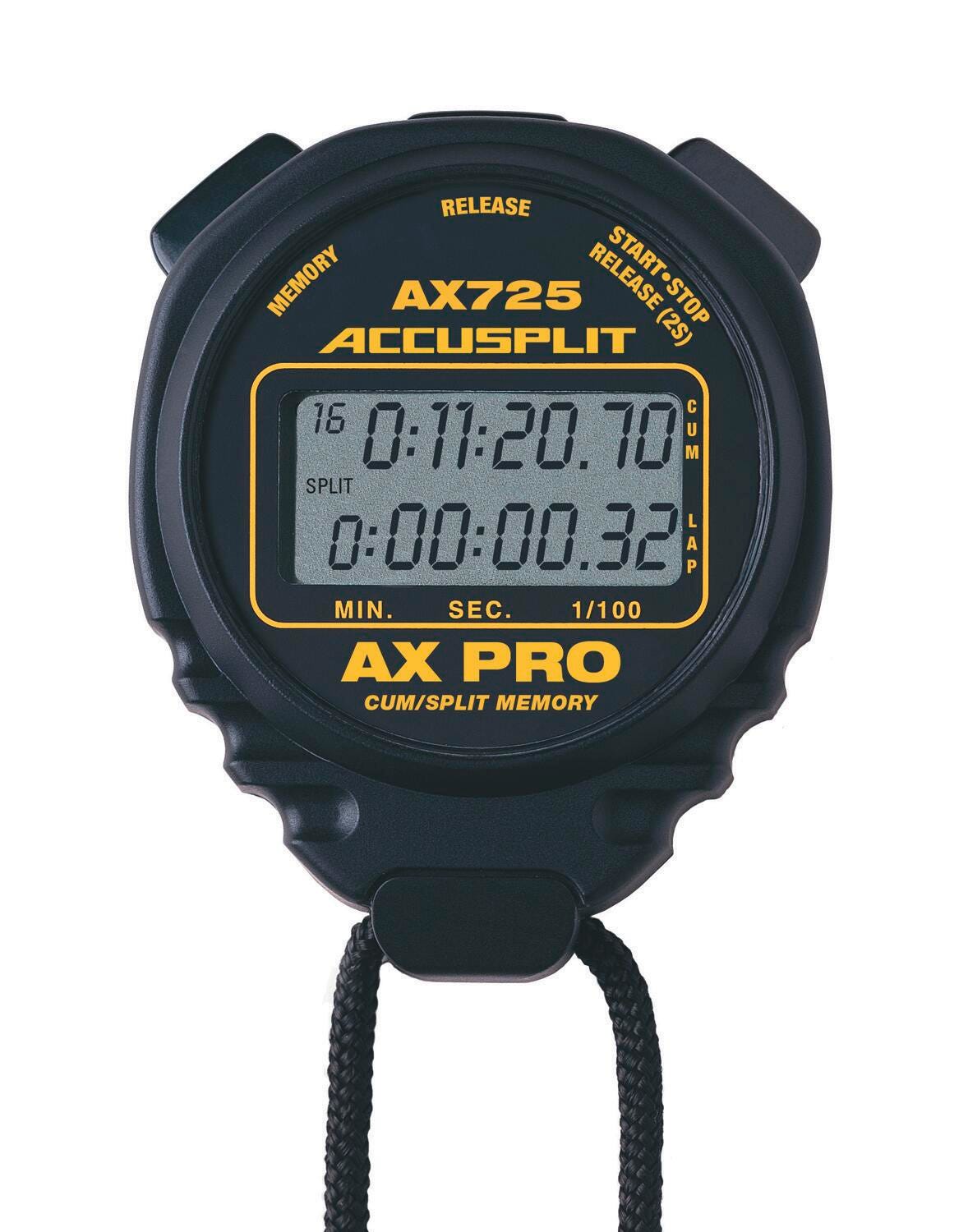 STOPWATCH-ACCUSPLIT AX725BK (BLACK) 16-MEMORY