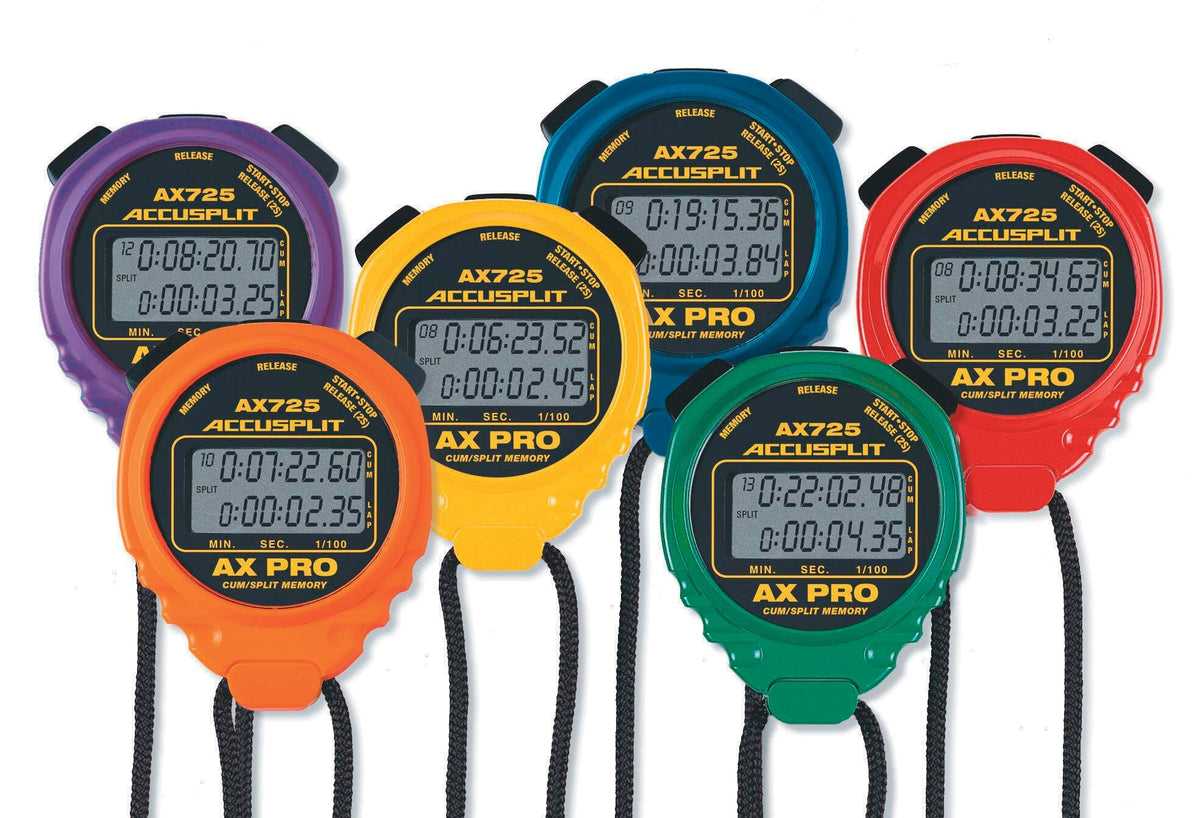 STOPWATCH ACCUSPLIT 16-MEMORY AX725-XBX6R RAINBOW SET OF 6