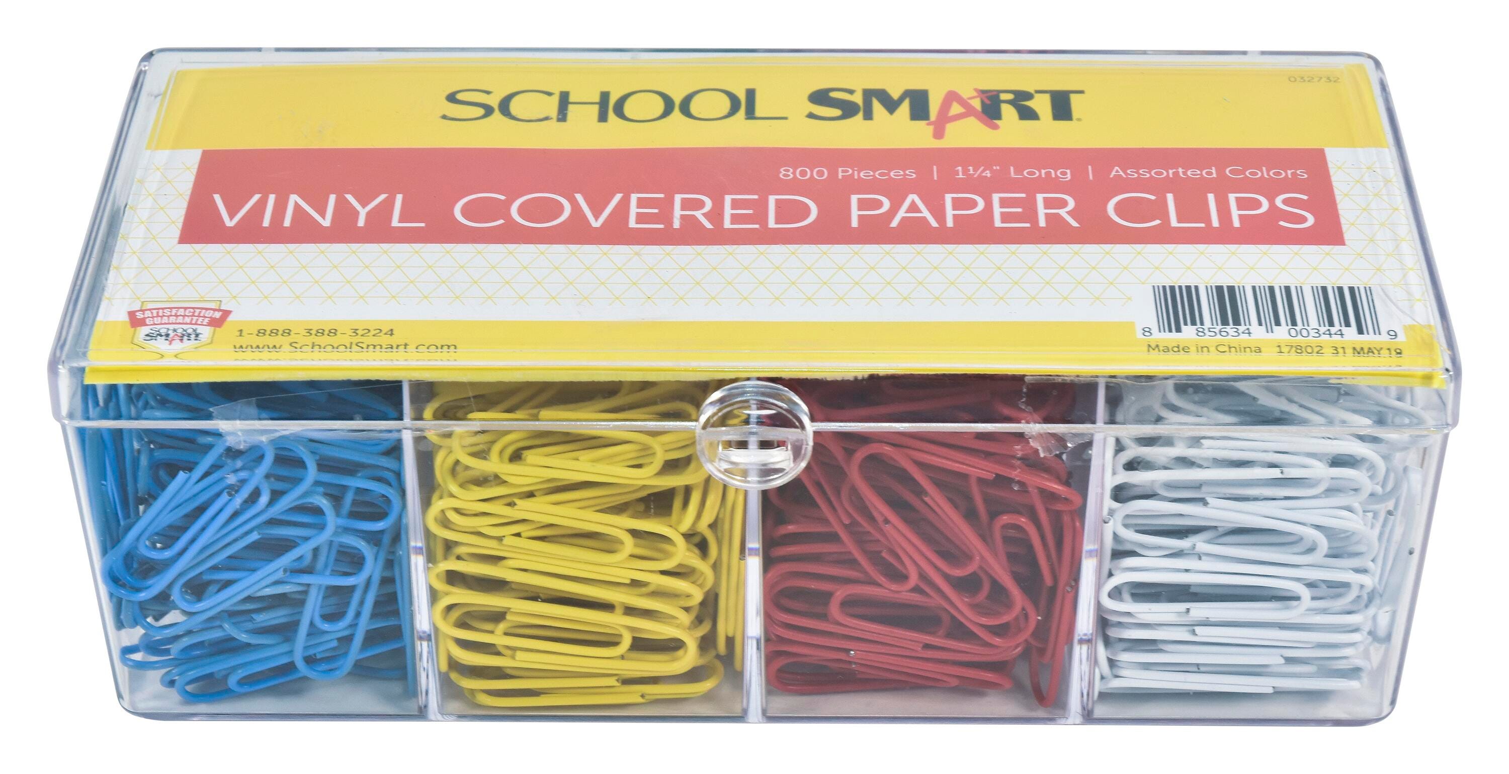 PAPER CLIP VINYL 8CLR P/800 - SCHOOL SMART