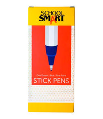 PEN FINE BALLPOINT BLUE SCHOOL SMART PACK OF 12
