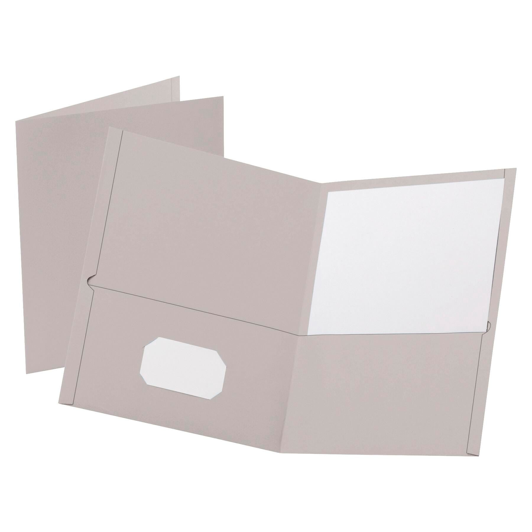 FOLDER 2-POCKET 100 SHT CAP GRAY PACK OF 25 OXF57505EE