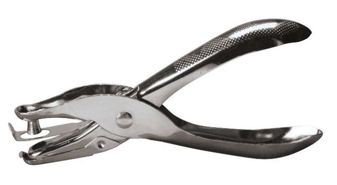 HAND PUNCH PAPER 1-HOLE NICKEL PLATED - SCHOOL SMART