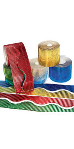 SCO CORRUGATED VALUE BORDER ROLL WAVY METALLIC 57MMX15M 4PCS -Min Qty 1