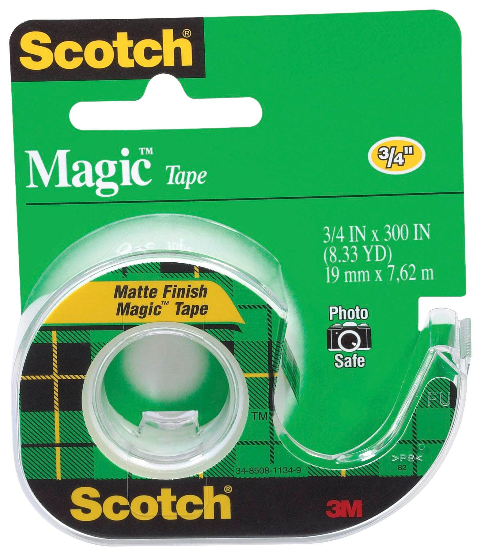 TAPE W/DISPENSER 0.75 IN X 300 IN TRANSPARENT MMM105