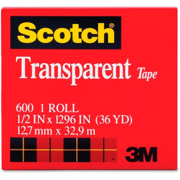 TAPE SCOTCH 600 1 CORE 0.50 IN X 1296 IN