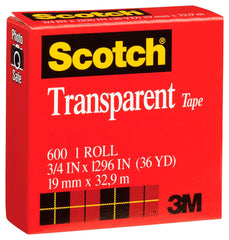 TAPE SCOTCH 600 -1 IN CORE 0.75 X 1296 IN - EACH