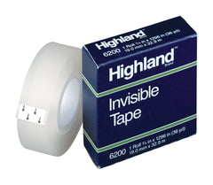 TAPE HIGHLAND INVISIBLE TAPE 0.50 INCH X 36 YDS PACK OF 12