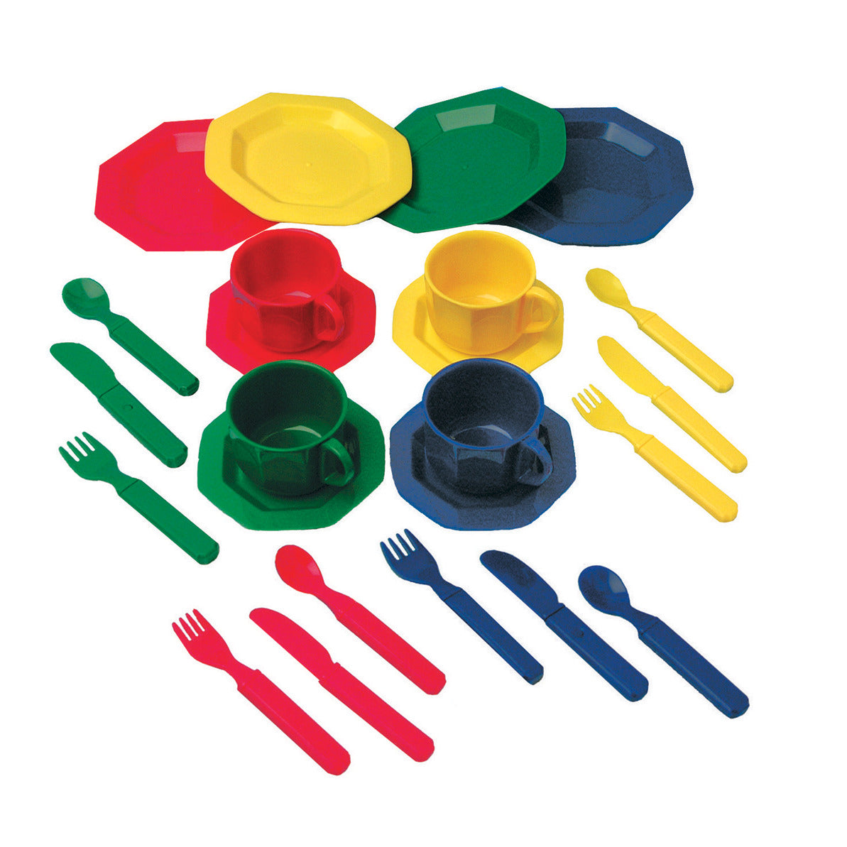 Dish & Cutlery Set 24 Piece Plastic