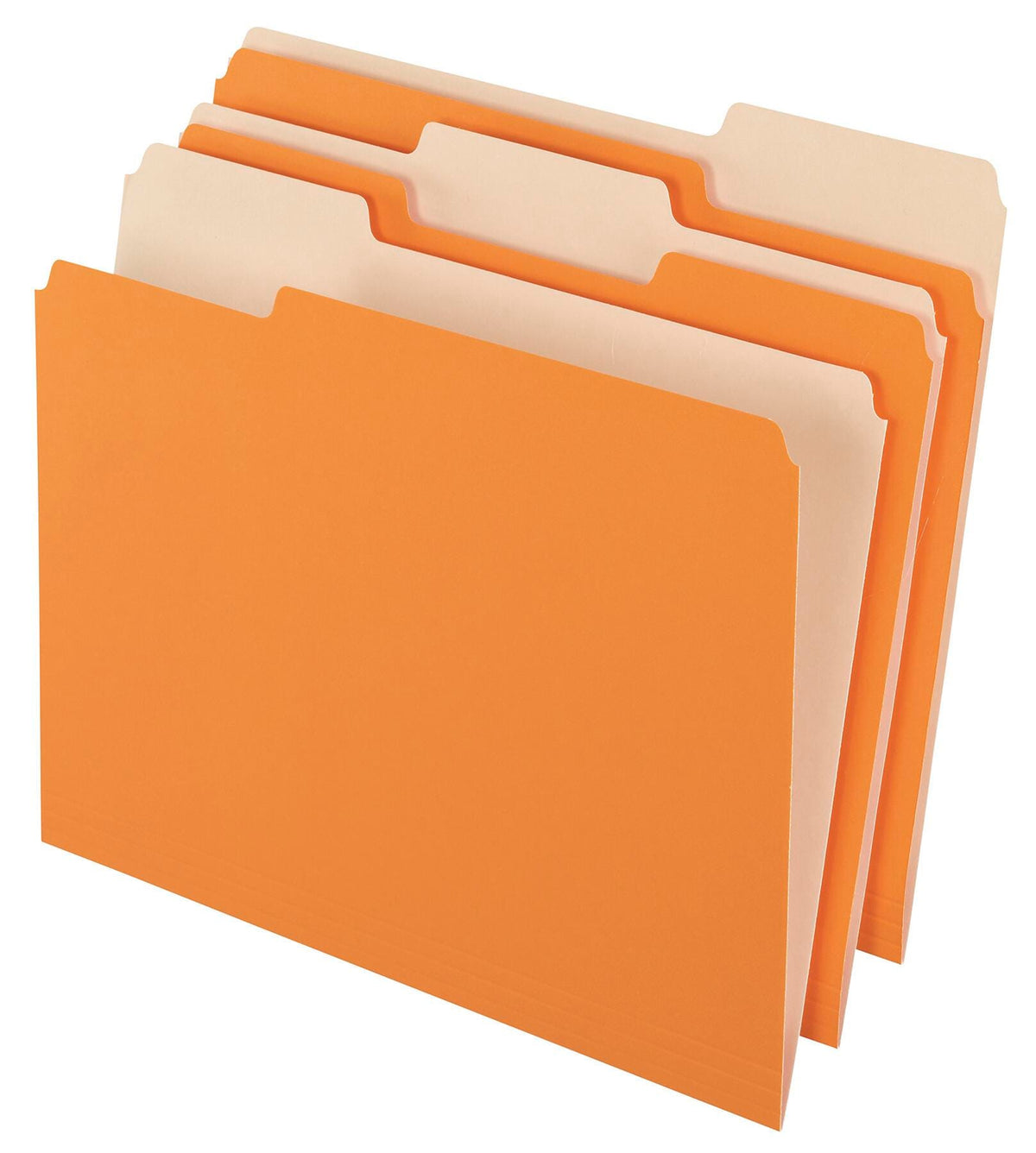 FILE FOLDER TWO-TONE LETTER 1/3 CUT TAB ORANGE PACK OF 100