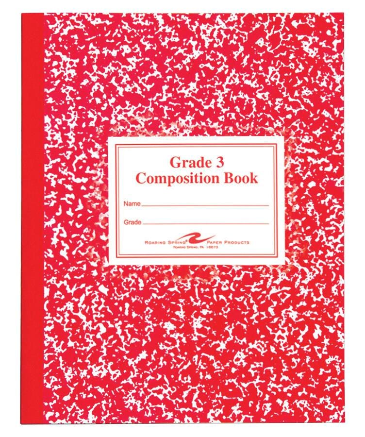 BOOK COMPOSITION 9.75X7.5 RED GRADE 3 50 SHTS