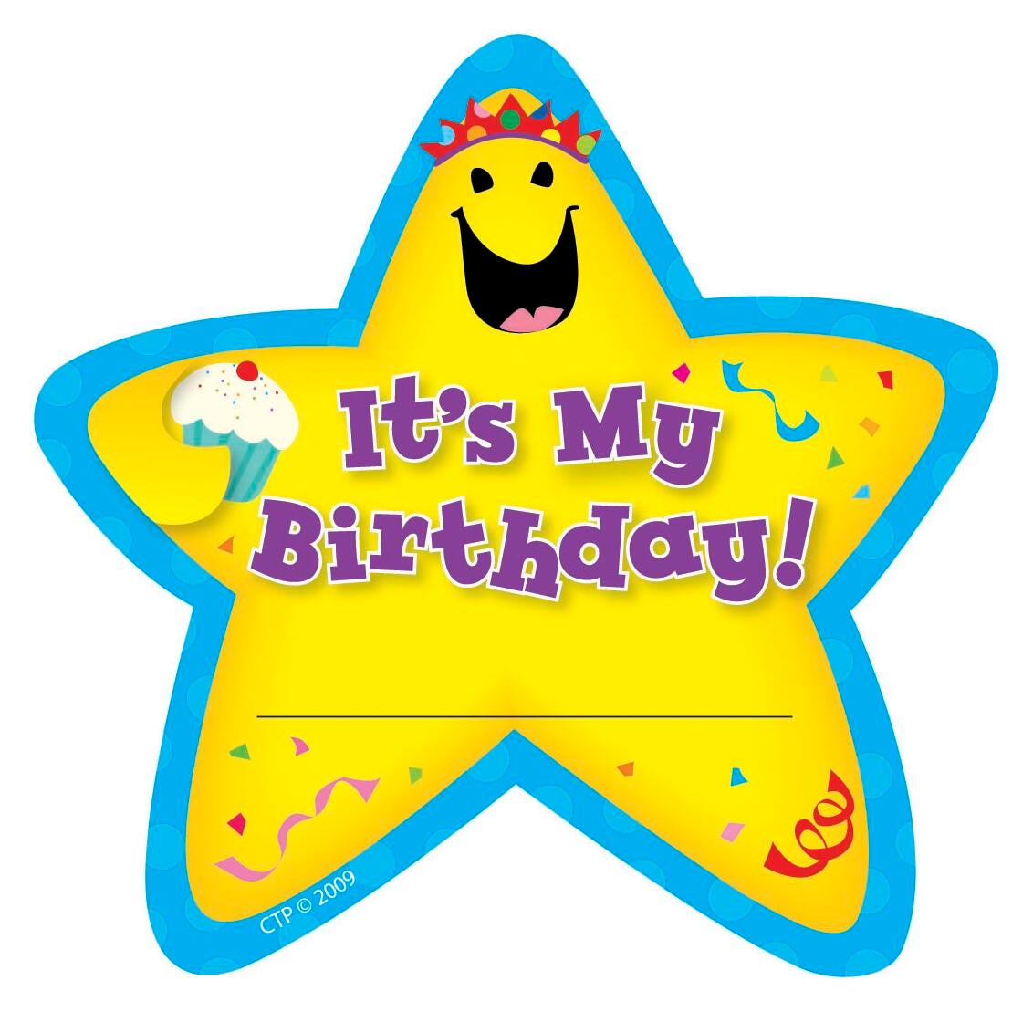 BADGE ADHESIVE ITS MY BIRTHDAY STAR PACK OF 36